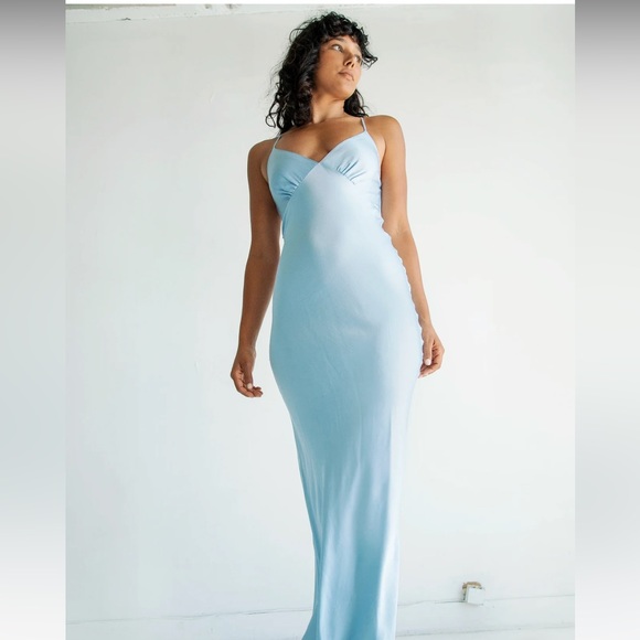The Line by K Florence Slip Dress in Powder Blue - Picture 5 of 8